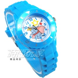 Disney 迪士尼 小飛象 Dumbo 呆寶 大包 卡通手錶 兒童手錶 防水手錶 DT7301淺藍