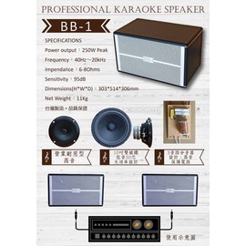 【昌明視聽】BB-1 專業級卡啦OK歌唱喇叭 三音路設計 台灣製造 一對2支