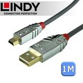 [免運]LINDY 林帝CROMO 鉻系列 USB2.0 Type-A/公 to Mini-B/公 傳輸線 1m (36631)