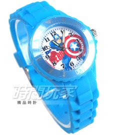 Disney 迪士尼 漫威 日本機芯 流行卡通手錶 兒童手錶 防水手錶 D美國隊長淺藍