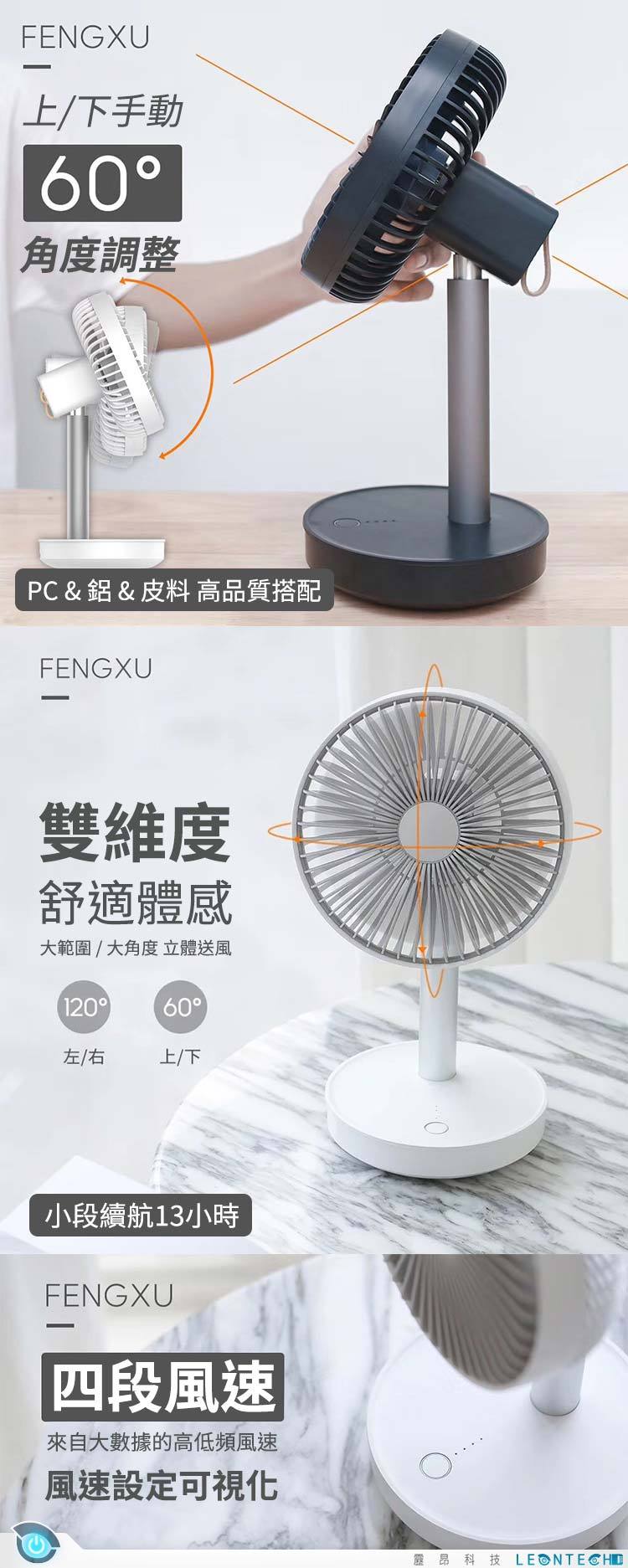 新款 P19風絮搖頭桌面風扇 USB充電風扇 無刷超靜音 可拆式風罩 四段風速