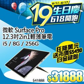 Microsoft 微軟Surface Pro KLJ-00010(Core i5/8G/256G/W10P) - PChome