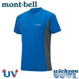 【Mont-Bell 日本 男 WickronCOOL 排汗短袖T恤《藍/灰》】1104926/吸濕排汗/抗UV/涼感/休閒衫/運動衣