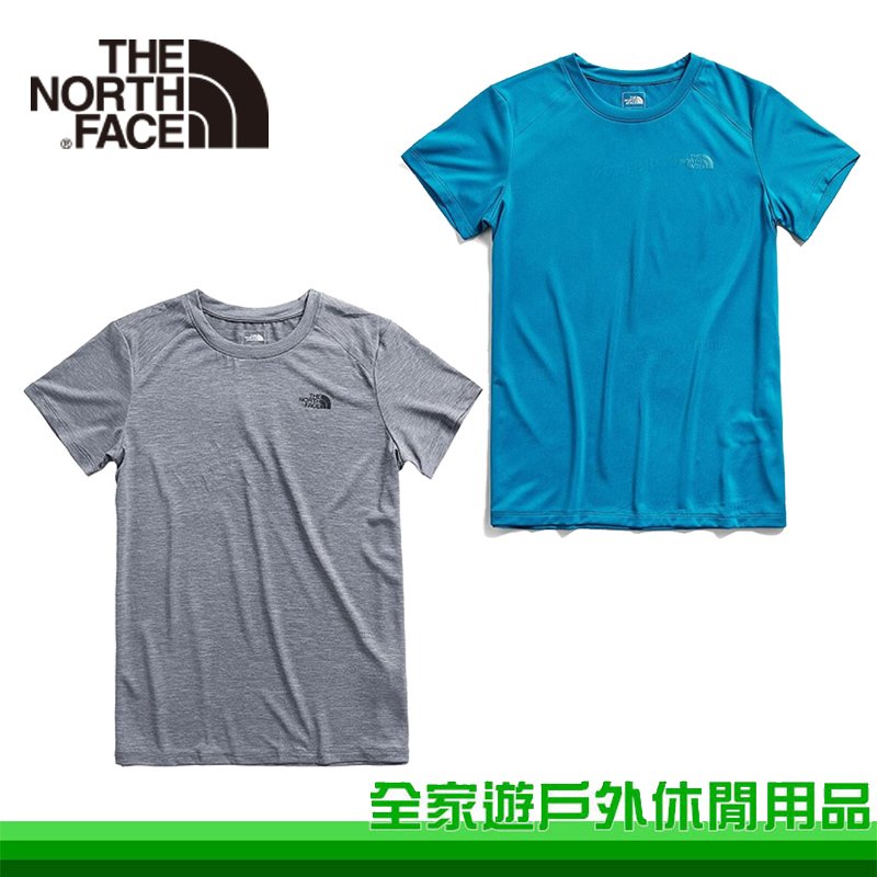 【全家遊戶外】The North Face 美國 男 吸濕排汗短袖T恤 湖藍 暗灰 亞版 運動 跑步 健身 登山 北臉 北面 3CGZ