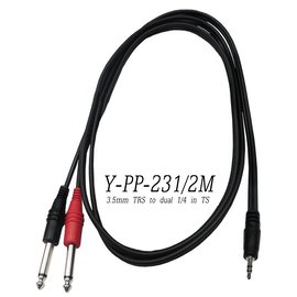☆唐尼樂器︵☆台製 Stander Y-PP-231 Y Cable Y型線 3.5mm 公 轉 雙 6.3mm 公