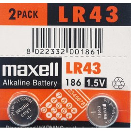 maxell LR43 186 鈕扣型電池/一次2顆入(促20) 1.5V 鈕扣電池 手錶電池-傑梭