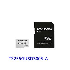 創見手機用記憶卡【TS256GUSD300S-A】 300S 256GB Micro-SD U3 A1 新