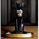異國風情精緻擺飾 埃及貝斯特貓神像燭台 黑色高貴貓神金神祇2格蠟燭檯 豐產與康復之神質感藝品 浪漫情調桌上蠟燭台