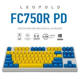 | MOJO | 韓國LeoPold FC750R PD機械鍵盤 藍黃版白殼 2019 PBT二色成型鍵帽 英文 茶/青/紅