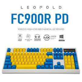 | MOJO | Leopold FC900R PD 藍黃版白殼 2019 PBT二射成型字體正刻英文 靜音紅軸