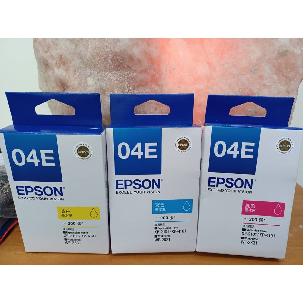 3色1組EPSON 04E原廠T04E250藍+T04E350紅+T04E450黃XP-4101/WF-2831