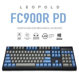 | MOJO | Leopold FC900R PD 藍灰紀念版 雙色鍵帽 PBT二射成型 正刻英文 LAYOUT (茶/青/紅軸)