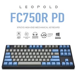 | MOJO | Leopold FC750R PD 藍灰紀念版 雙色鍵帽 PBT二射成型 正刻英文 LAYOUT (茶/青/紅軸)
