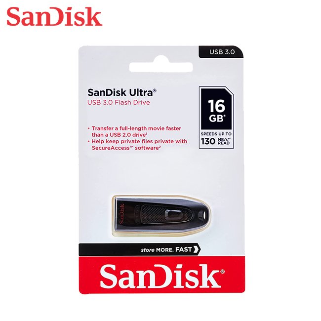 SANDISK 16GB Ultra CZ48 USB 3.0 隨身碟 速度130MB (SD-CZ48-16G)
