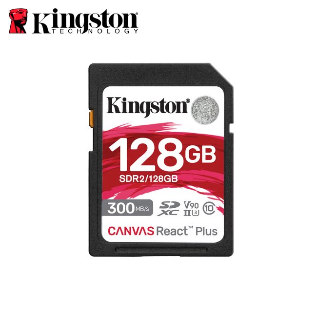 金士頓 128GB Canvas React Plus SDXC UHS-II V90 U3 相機記憶卡 (KT-SDR2-128G) 保固公司貨
