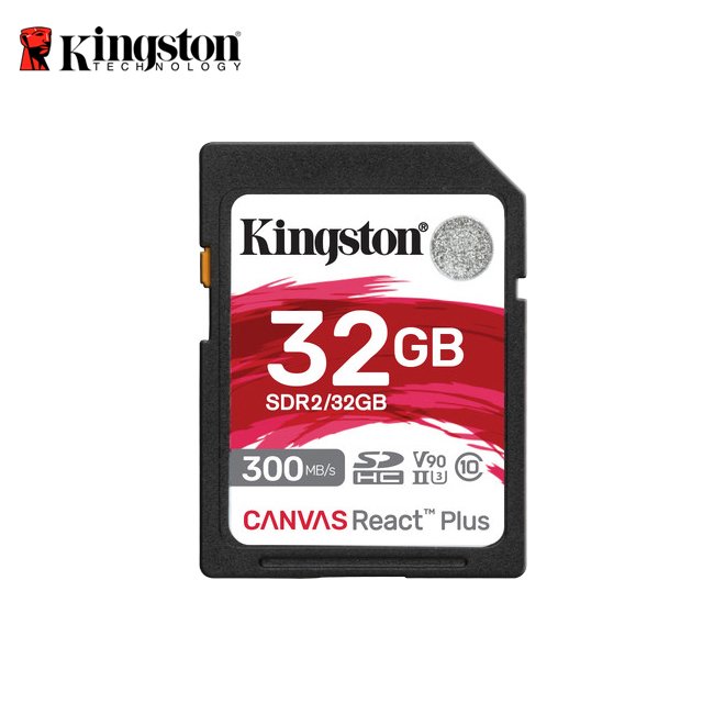 金士頓 32GB Kingston Canvas React Plus SDHC UHS-II V90 U3 相機記憶卡(KT-SDR2-32G)