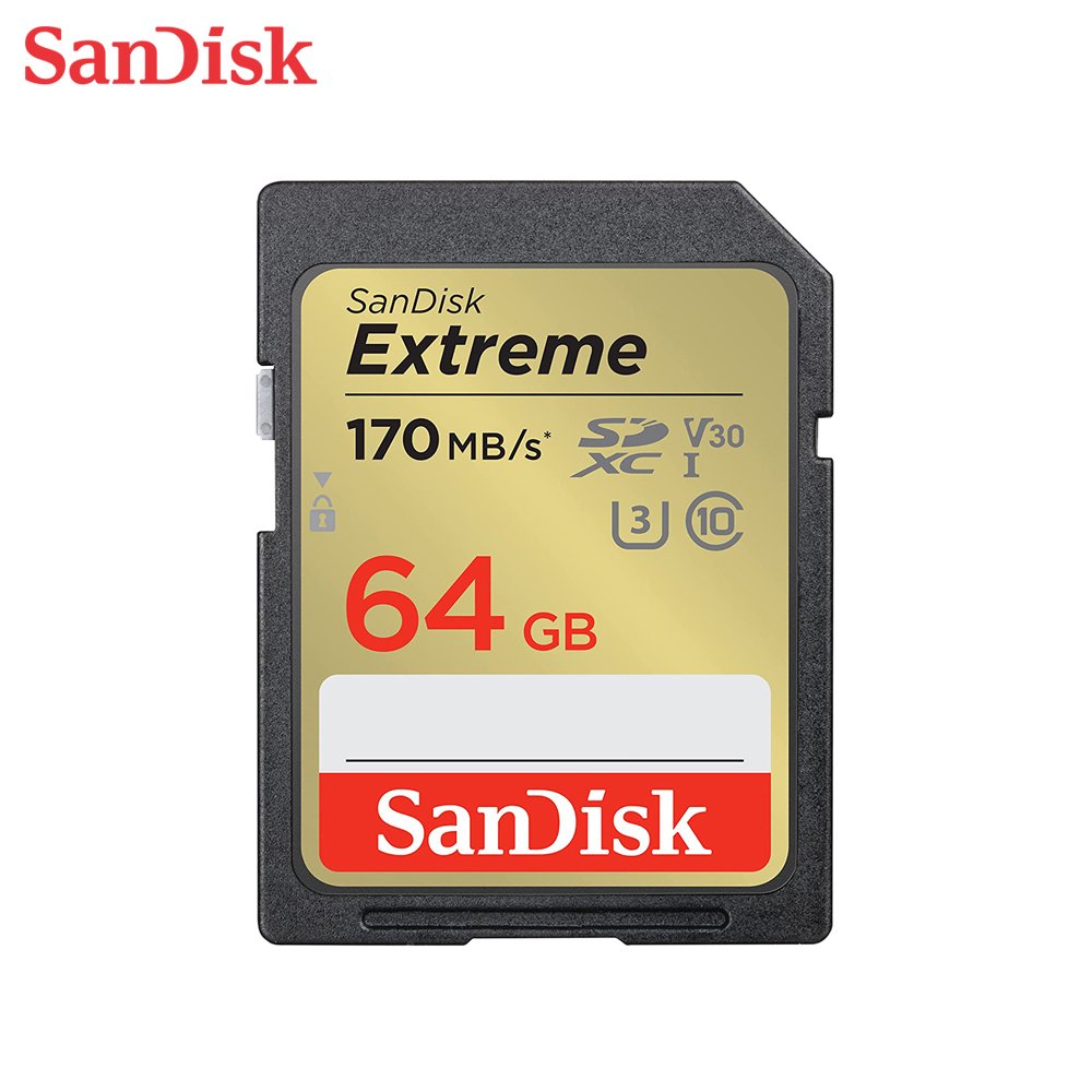 SANDISK 64G V30 Extreme SDXC UHS-I U3 速度高達 170MB /s 相機專用記憶卡 (SD-SDXV2-64G)