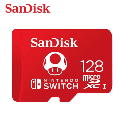 SanDisk 128G microSDXC UHS-I 任天堂Switch專用記憶卡 (SD-SQXAO-128G) 傳輸速率高達 100MB/s