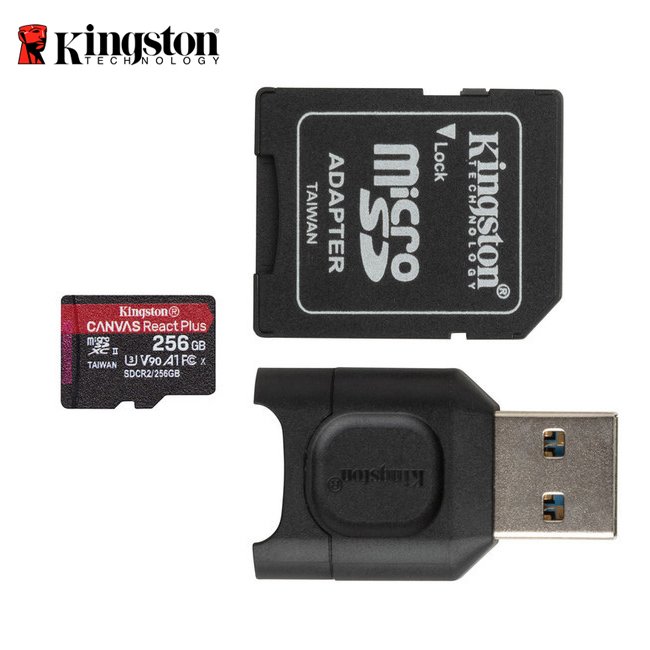 金士頓 256G Canvas React Plus microSDXC UHS-II U3 記憶卡(KTMLPMR2-256G)