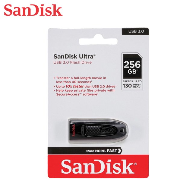 SANDISK 256GB Ultra CZ48 USB 3.0 隨身碟 速度130MB (SD-CZ48-256G)