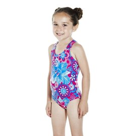 SPEEDO 2歲~5歲幼童 兒童泳裝 連身泳裝 水母 SD807970C197 藍 紫 粉 (陽光樂活)