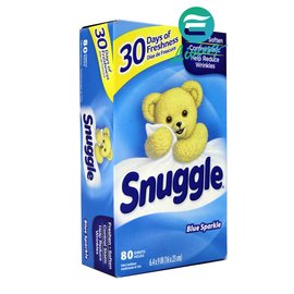 【易油網】SNUGGLE 熊寶貝 柔軟片烘衣柔軟片(清新香) 藍色 80片 #45111