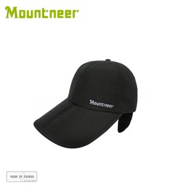 【Mountneer 山林 中性帽眉可折耳罩帽《黑》】12H01/棒球帽/耳罩/鴨舌帽/保暖帽/刷毛帽