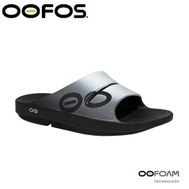 【OOFOS 美國 男 舒壓健康鞋《黑/灰白》】M1500/人體工學/舒壓拖鞋/按摩氣墊鞋/透氣涼鞋/拖鞋