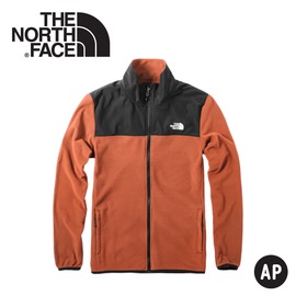 【The North Face 美國 男 刷毛保暖外套《橘紅》】3VTA/抓絨外套/夾克/立領外套/保暖外套/中層