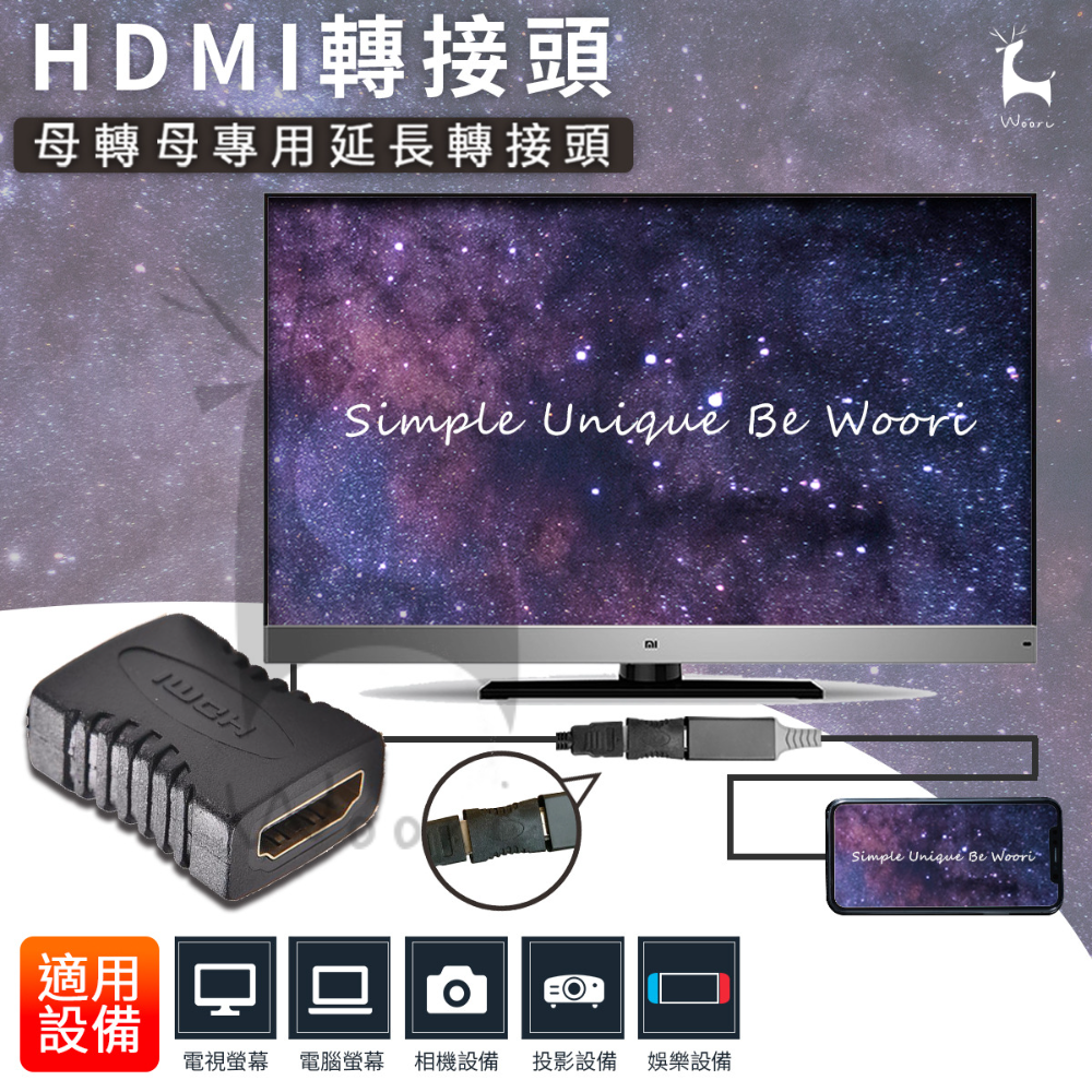 HDMI母對母 母轉母 轉接頭 1.4版 HDMI 串聯延長線 HDMI延長器 HD 雙母頭 直通頭 母母 對接 雙向 HDMI延伸