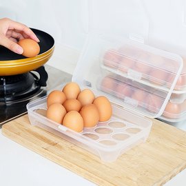 【Q禮品】 A4303 15格雞蛋盒/透明收納盒/冰箱食品盒裝收納盒/雞蛋保鮮盒/廚房用品/雞蛋收納盒贈品禮品
