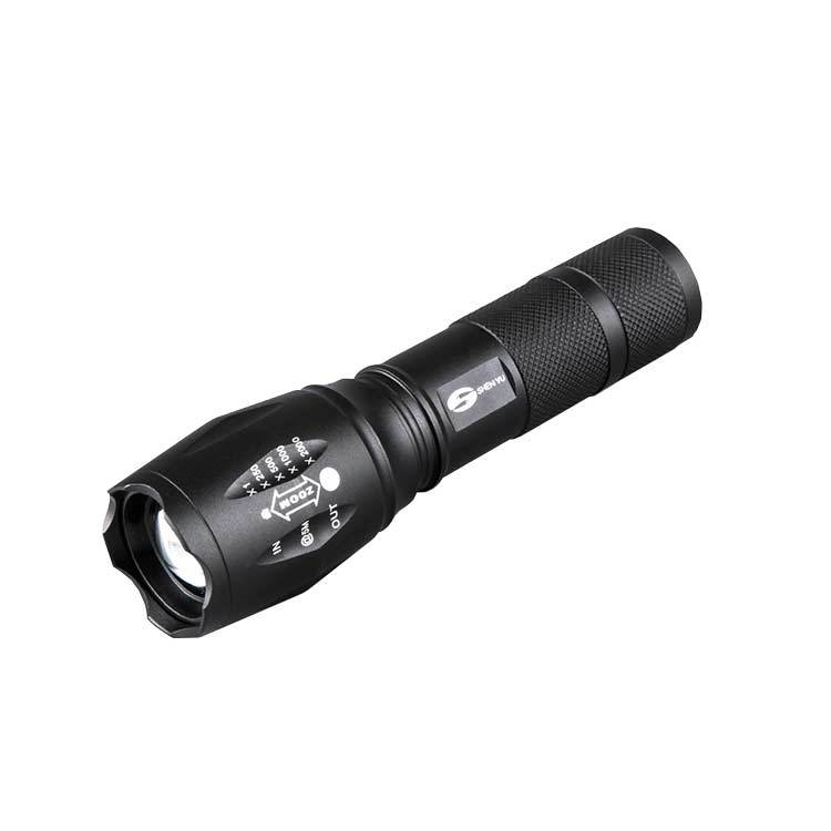 神魚 T6強光LED手電筒 10W HITACHI認證電池 18650 充電防水 伸縮遠近 多功能戶外露營