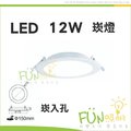 [FUN照明] 15公分 12W LED 全電壓 平板型 崁燈 通過CNS認證 附快速接頭 安裝方便快速