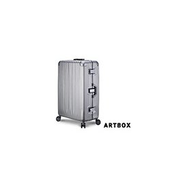 【ARTBOX】冰封奧斯陸 29吋 平面凹槽拉絲紋鋁框行李箱 (深灰色)