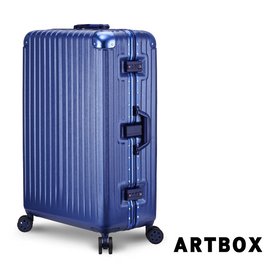 【ARTBOX】冰封奧斯陸 29吋 平面凹槽拉絲紋鋁框行李箱 (海軍藍)