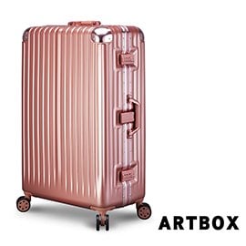 【ARTBOX】威尼斯漫遊-29吋鏡面鋁框行李箱(玫瑰金)