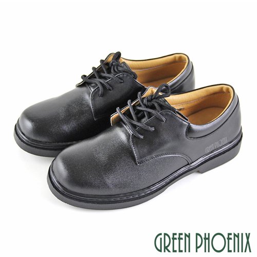 【GREEN PHOENIX 波兒德】基本款綁帶全真皮平底學生鞋/女學生鞋 U38-29032