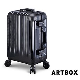 【ARTBOX】威尼斯漫遊-26吋鏡面鋁框行李箱(太空黑)