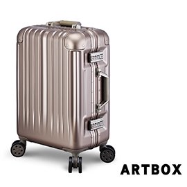 【ARTBOX】威尼斯漫遊-20吋鏡面鋁框行李箱(香檳金)