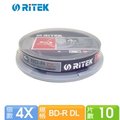 錸德 Ritek 藍光 Blu-ray X版 BD-R 4X DL 50GB 可燒錄光碟片 布丁桶裝(10片)