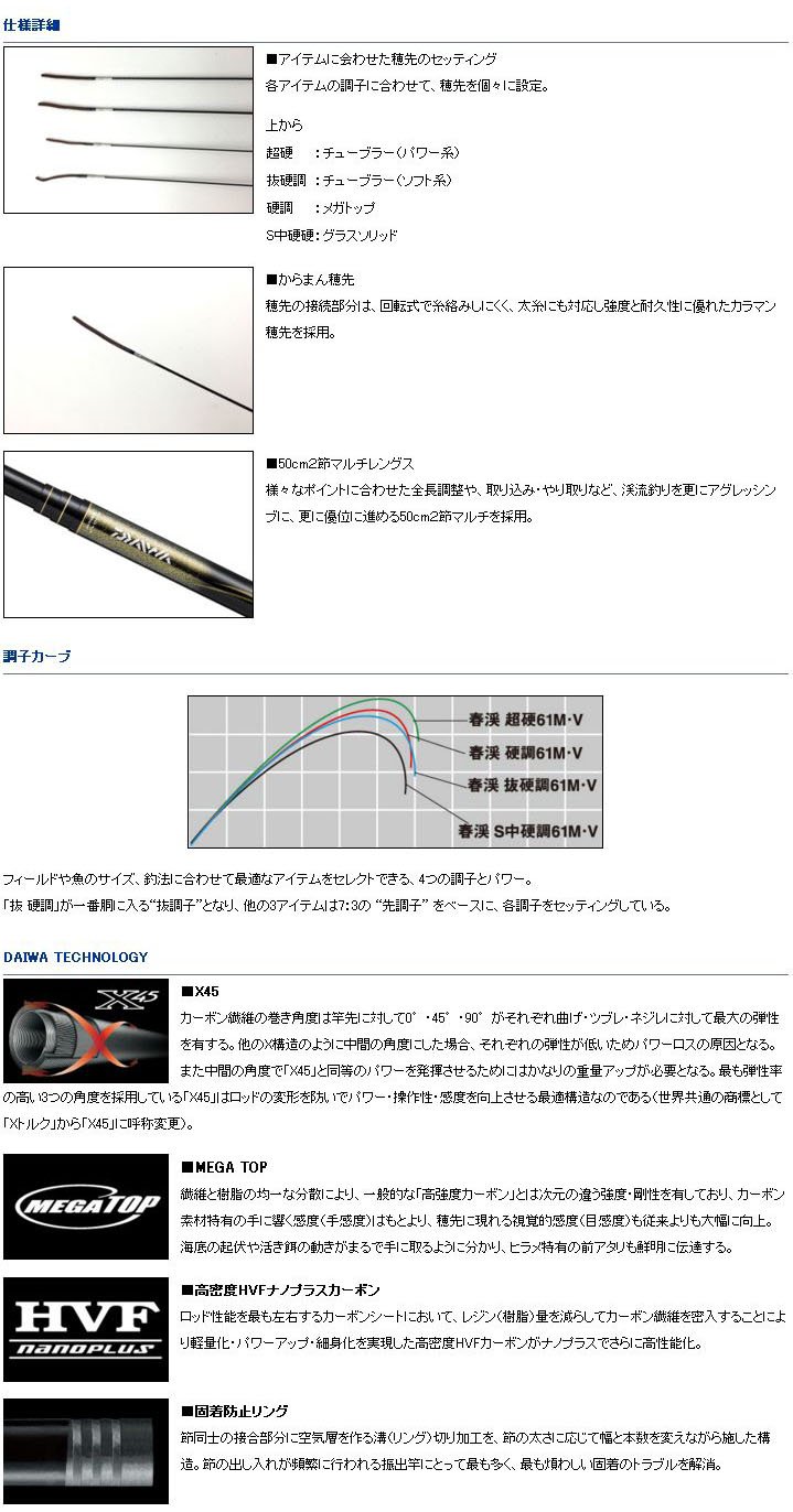 百有釣具 Daiwa 春溪 Shunkei 拔硬調z00m 溪流竿規格 61m V 伸縮61 57 52 Pchome商店街 台灣no 1 網路開店平台