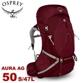 【OSPREY 美國 AURA AG 50 女款 S 登山背包《輻射紅》47L】登山包/自助旅行/雙肩背包/行李背包