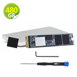 OWC Aura Pro X2 480GB NVMe SSD 含工具、散熱片和 Envoy Pro 外接盒的完整 Mac 升級套件