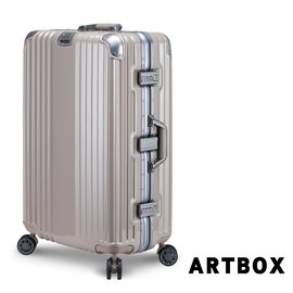 【ARTBOX】溫雅簡調 29吋平面凹槽海關鎖鋁框行李箱(暮色棕)