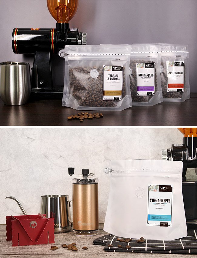 CoFeel 凱飛鮮烘豆坦尚尼亞吉利馬札羅中深烘焙咖啡豆半磅+專利濾泡耳掛式兩用咖啡架(SO0062S)
