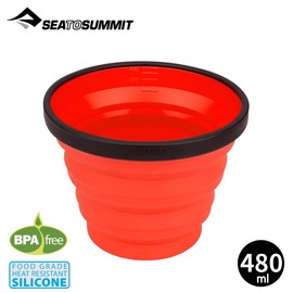 【Sea to Summit 澳洲 X-摺疊杯-大 480ml《紅》】STSAXMUG/X-MUG/水杯/環保杯/矽膠/露營/野餐