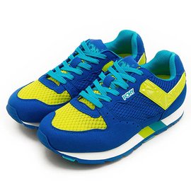【PONY】繽紛韓風復古慢跑鞋 SOLA-V 彩虹系列 藍黃 52W1SO61RB 女