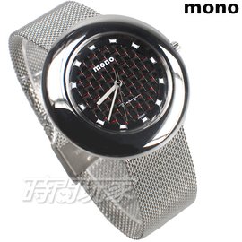 mono 米蘭帶 UFO系列 薄型美學 精美時尚腕錶 女錶 男錶 防水手錶 不銹鋼 紅x黑色 Z2701紅黑