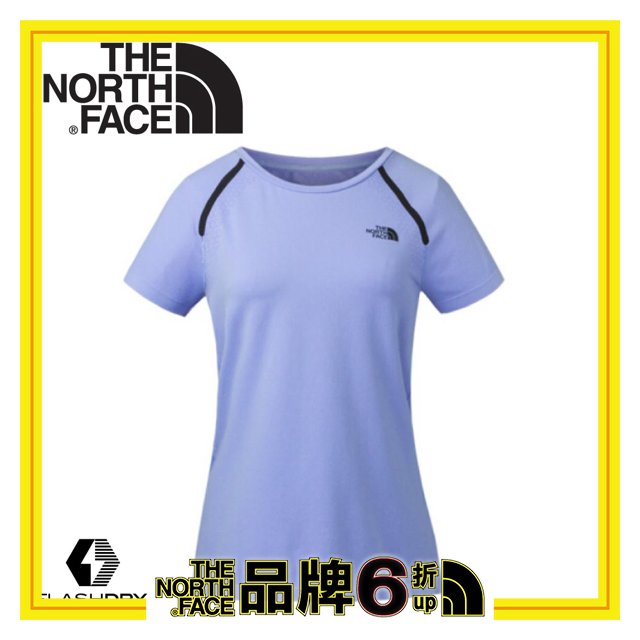 【The North Face 女 FlashDry排汗短袖T恤《紫》】3CHY/短袖上衣/運動短袖/T恤