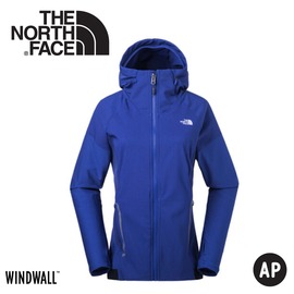 【The North Face 女 WindWall 防風防潑連帽外套《藍》】3CHV/動夾克/風衣